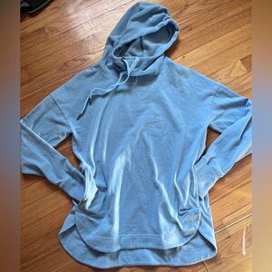 Sweaty Betty Blue Hooded Sweatshirt M pockets tunic